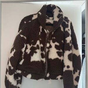 Brown and White Sherpa Jacket